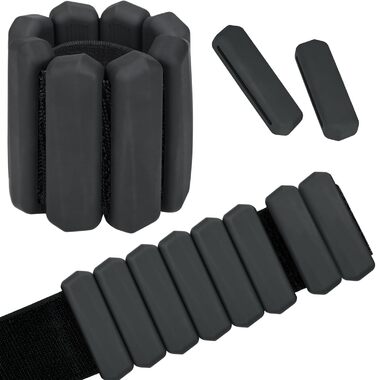 Набір манжет-важків для зап'ястя та щиколоток KOOOGEAR (2 шт., 1 кг) - Рожевий/Чорний, регульовані, для фітнесу, бігу, йоги