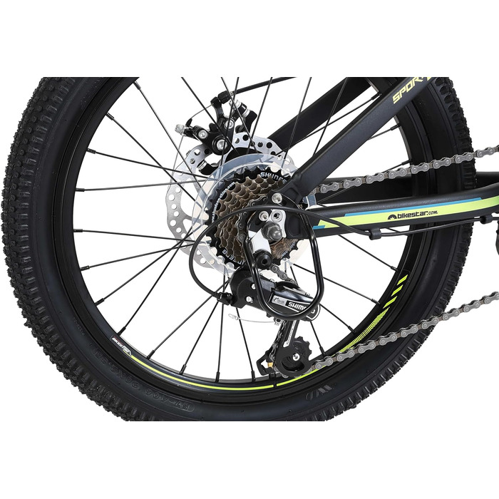 Дитячий гірський велосипед BIKESTAR 20 дюймів, алюмінієва рама, 7-ступенева Shimano, дискові гальма, від 6 років