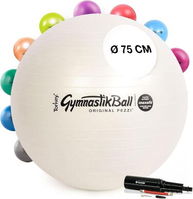 Фітбол PEZZI Original Pezziball MAXAFE з насосом, антивибуховий, для фітнесу та реабілітації