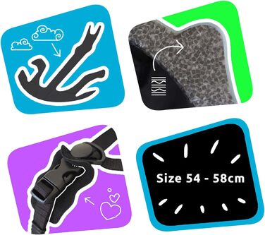 Дитячий велосипедний шолом Crazy Safety, чорний, 54-58 см, з USB-підсвіткою, для дітей 6-12 років, для велосипеда, скейтборда, роликів, регульований