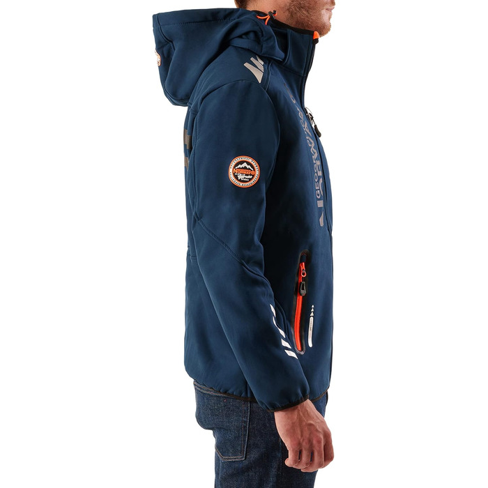 Куртка Softshell Geographica Norway Royaute для чоловіків, водонепроникна, вітростійка, тактична, для хайкінгу, катання на лижах, осінь-зима-весна (S, Navy Blue)