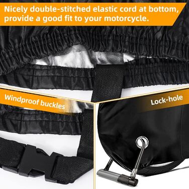 Захисний чохол для мотоцикла Motorrad: водонепроникний, UV-стійкий, 245x105x125 см