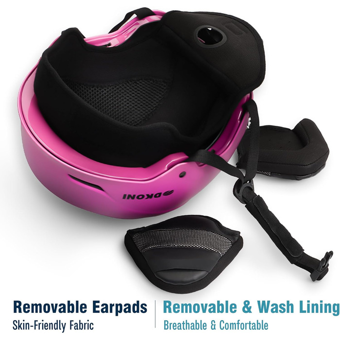 Шолом для сноуборду та гірських лиж для чоловіків, жінок та дітей, регульований розмір, 3-рівнева вентиляція, міцна PC-оболонка з EPS-піною (білий/червоний, L: 58-62 см)