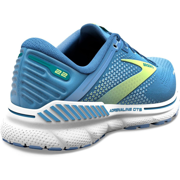 Brooks Adrenaline GTS 22 – жіночі кросівки для бігу з підтримкою (35.5 EU, Сріблясто-блакитно-зелені)