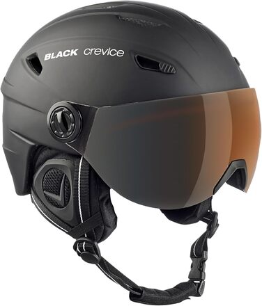 Шолом гірськолижний BLACK CREVICE Silvretta I з візором, чорний/білий, полікарбонат, регульований (XL)