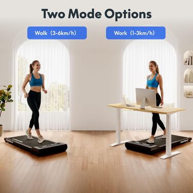 Біговий тренажер FlexiSpot 4-в-1 для дому та офісу, тихий, портативний, з пультом та LED дисплеєм, чорний