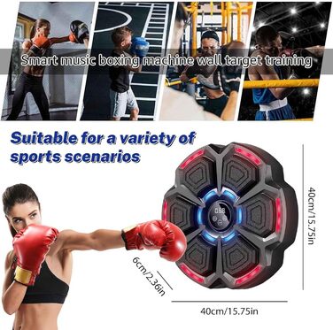 Музична боксерська машина Eznaobo з LED-підсвіткою та Bluetooth, 9 режимів, USB-зарядка, для дітей та дорослих