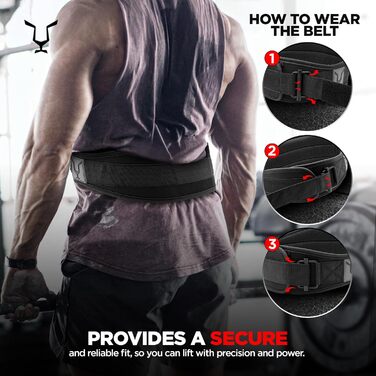 Пояс для важкої атлетики JAG: підтягуючий пояс з автоблокуванням для чоловіків та жінок. Ідеально для бодібілдингу, силових тренувань, важкої атлетики та тренувань у залі. Колір: чорний.