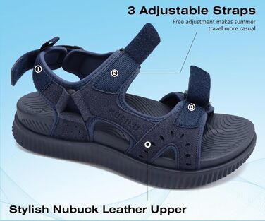 Чоловічі сандалі KuaiLu для трекінгу та відпочинку, ортопедичні, сині, розмір 42 EU