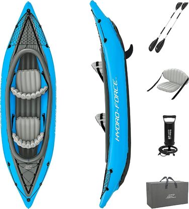 Надувний каяк Bestway Hydro-Force Cove Champion X2, 331x88x45 см, комплект з веслами і насосом