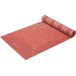 Килимок для йоги Gaiam Premium 6 мм з двостороннім малюнком, двошаровий, нековзний, для йоги, пілатесу та вправ на підлозі (172,7 x 61 x 6 мм), з малюнком квіти