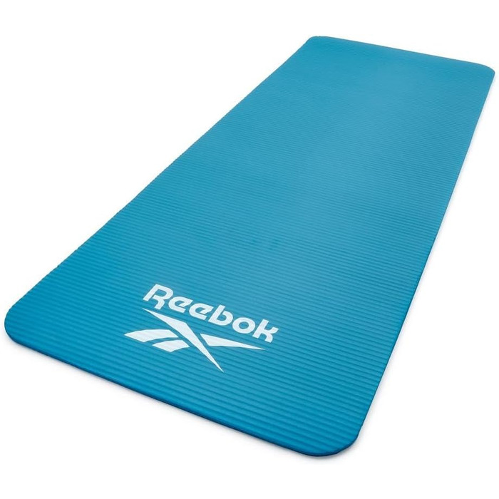 Reebok килимок для фітнесу 15 мм, синій, нековзкий, натуральна гума, для тренувань, фітнесу та домашніх занять