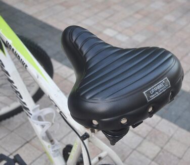 UPANBIKE Сідло для велосипеда Superweich: комфортне шкіряне з амортизацією та розширеним федеральним подушками (чорне)
