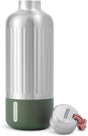 Термос-пляшка BLACK+BLUM Explorer Olive 850 мл, ізольована, термобутилка для напоїв, тримає 24 год холод, 12 год тепло, 100% герметична, BPA-free, міцна з ручкою Paracord