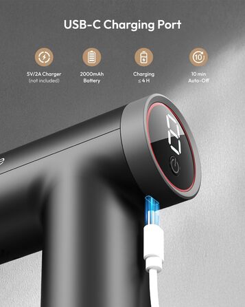 Масажний пістолет V-WMG07 з 30 швидкостями та 6 насадками, LED-дисплей, портативний, для дому та подорожей