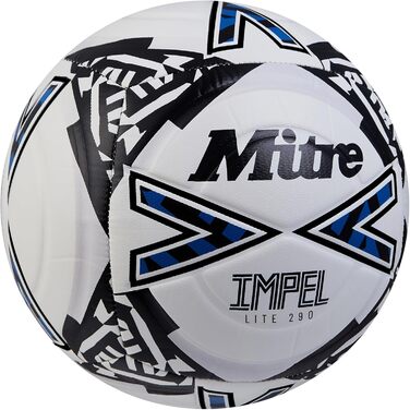 М'яч футбольний Mitre Impel Lite 360 – легкий, зносостійкий, розмір 4, білий/чорний/синій