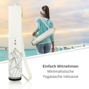 Преміум йогамат з корку (4 мм) - нековзна фітнес-мат з розміткою - мат для пілатесу + сумка для йоги Eclipse