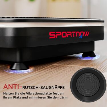 Платформа для вібраційного тренування SPORTNOW з 99 рівнями інтенсивності, Bluetooth, світлодіоди та стрічки опору. Підходить для всього тіла та нарощування м'язів.