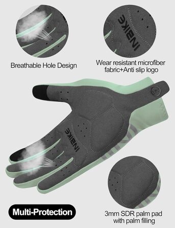 Велосипедні рукавички INBIKE для чоловіків та жінок, літні, дихаючі, MTB, без пальців, світловідбиваючі, антиковзні, для їзди на велосипеді, шосе, спорту (S, Зелений)