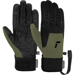 Чоловічі/унісекс лижні рукавички Reusch Raptor R-Tex XT Touch-Tec, водонепроникні, теплі, для сенсорних екранів, зимові, оливкові/чорні, розмір 7.5