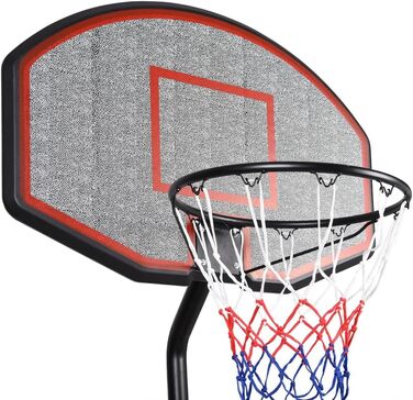 Баскетбольне кільце DEUBA® універсальне (вуличне/внутрішнє) з регульованою стійкою 205-305 см, на колесах, вантажопідйомність 70 кг, для дітей та дорослих