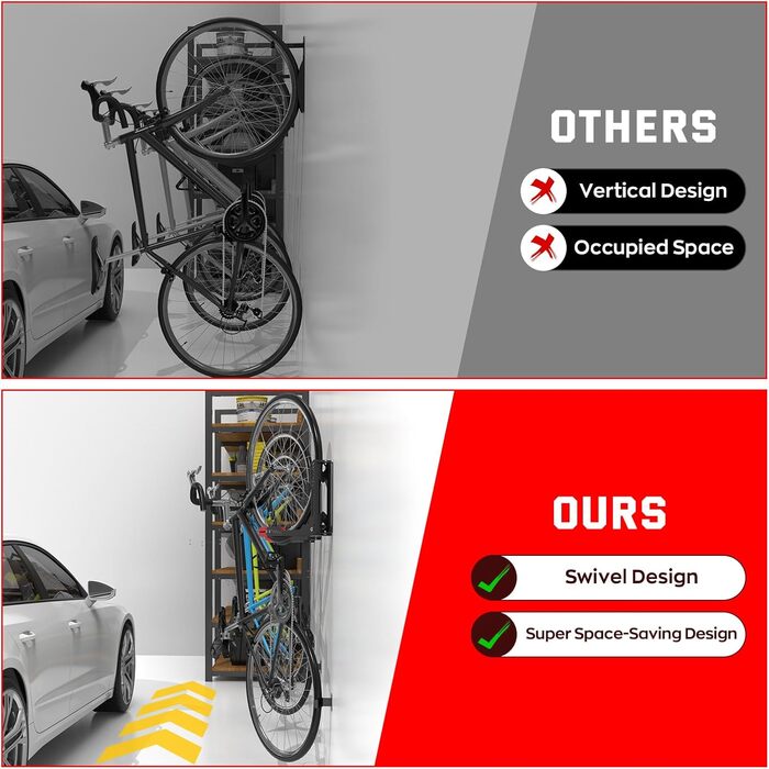 Настінна підставка для велосипеда IMAYCC, до 40 кг, білий (1 шт.)/червоний (2 шт.)