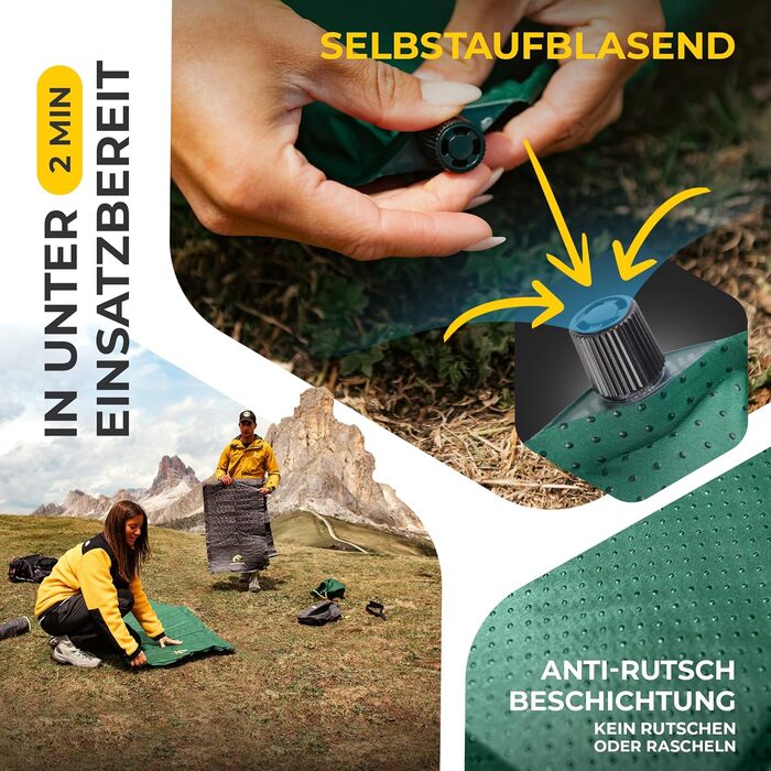 Isomatte самонадувна The Future Air Bender Comfort, 5 см, сіра, для кемпінгу та відпочинку на природі