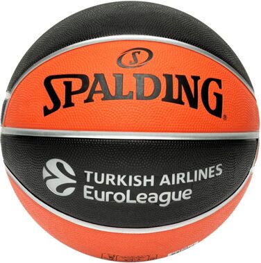 Баскетбольний м'яч Spalding Euroleague Varsity TF-150, розмір 7, чорний/помаранчевий, для дорослих, універсальний