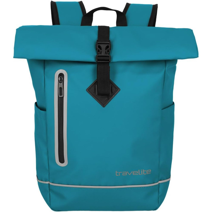 Водонепроникний рюкзак Travelite Rolltop для велосипеда, міський рюкзак із ролтоп-застібкою та світловідбивачами, 19 л, 48 см
