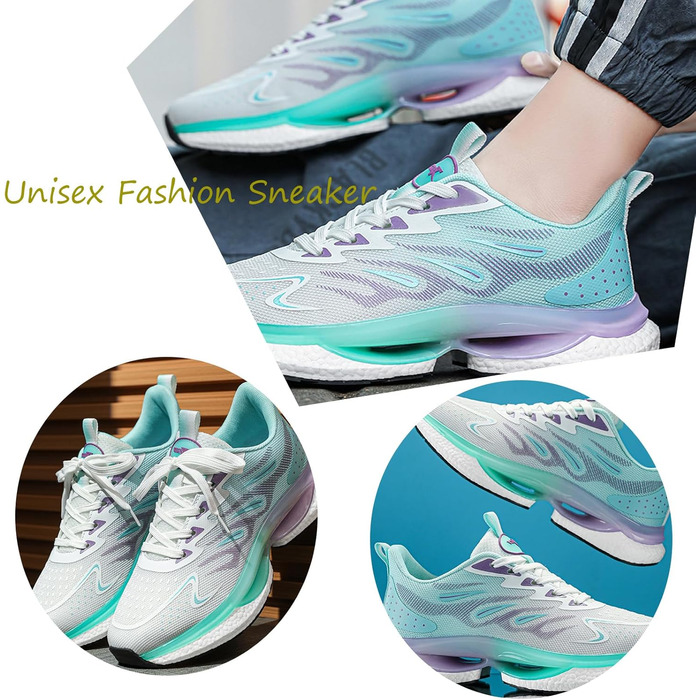 Спортивне взуття для жінок та чоловіків: кросівки для бігу, фітнесу, прогулянок та активного відпочинку. Розміри 35-45 EU (44 EU, блакитний, зелений, білий)