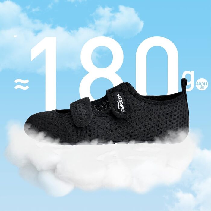 Шкарпетки для плавання та водних видів спорту WateLves: дихаючі, швидковисихаючі, унісекс, чорні, 40/41 EU