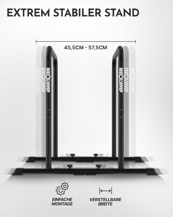 NEOLYMP Dip Station для віджимань: 400 кг, регульована ширина, з E-Book, антиковзні ніжки. Комплект для фітнесу вдома (турнік + еластична стрічка)