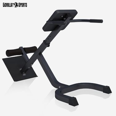 Рюкзак-тренажер GORILLA SPORTS® - 5-позиційний, до 120 кг, з фіксацією ніг, чорний. Тренажер для спини, гіперрозгинання, прес, для дому