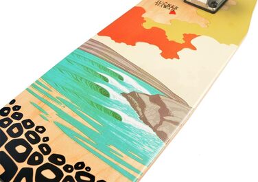 Скейтборд JUCKER HAWAII PONO KICK Woodyboard для дітей та дорослих, дерев'яний міні-лонгборд, круїзер для міста, повністю зібраний