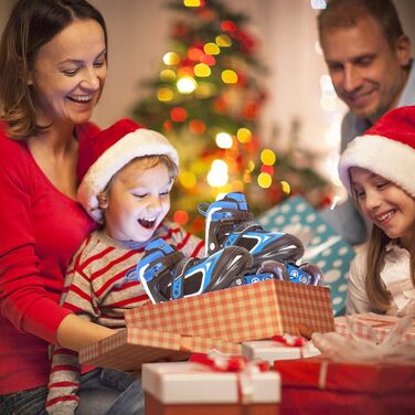 Роликові ковзани Nattork для дітей з підсвічуванням коліс, чорні (27-31)