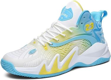 Унісекс баскетбольні черевики з високим верхом для занять спортом, дихаючі, з амортизацією та антиковзким покриттям, для підлітків, для бігу та тренувань (39 EU, Moonlight)