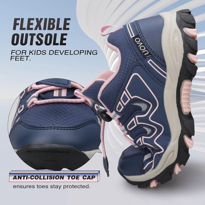 Дитячі кросівки UOVO для бігу та прогулянок, водонепроникні, розмір 27-40 (Синій Рожевий)