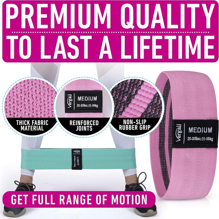 Набір еластичних гумок для фітнесу ASD 4: для м'язів сідниць, стегон та ніг. Набір з 4 гумок для жінок та чоловіків