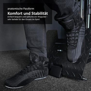 FOX-FIGHT Кросівки для бойових мистецтв | Для жінок та чоловіків | Дихаючі, гнучкі | Замша | Кросівки для боротьби | Атлетика, фітнес, бодібілдинг (44 EU, Чорний)