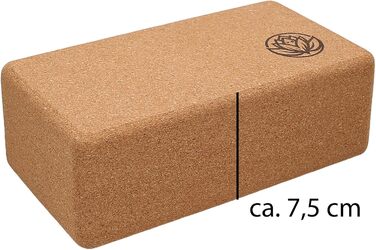 Набір коркових блоків для йоги VonBueren (2 шт.), 22 x 12 x 7,5 см, коричневі — аксесуари для хатха-йоги, стрітчингу та пілатеса для жінок та чоловіків
