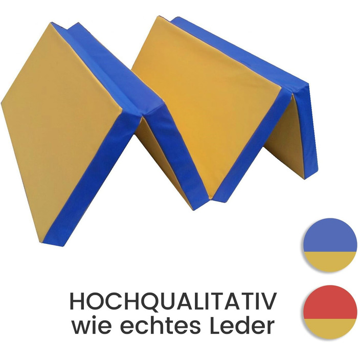 Гімнастичний мат NiroSport 200x100x8 см, водонепроникний, жовто-синій, м'який мат для тренувань і спорту