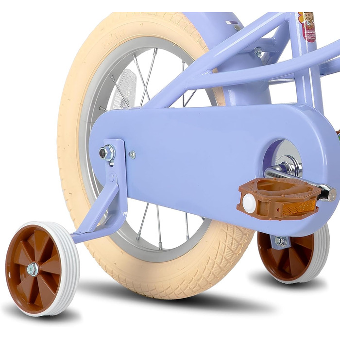 Дитяче велосипед Stitch 12 дюймів з корзиною та підставкою, 50,8 см, для дітей 3-11 років (фіолетовий)