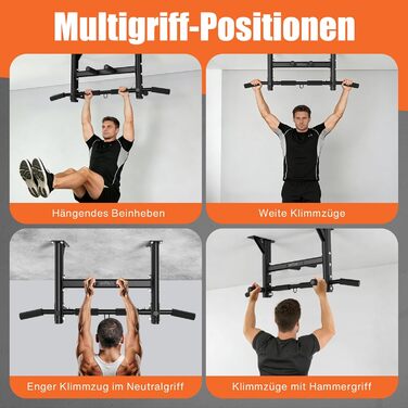 Багатофункціональний турнік для стелі DH FitLife 4в1 до 300кг, підтягувальний брус з 8 антиковзаючими ручками та кріпленнями для боксерської груші та петель