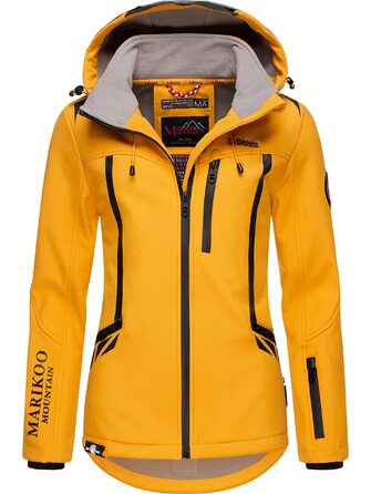 Водонепроникна куртка Softshell ARIKOO Daen знімним капюшоном, функціональна вітрозахисна куртка, колір Amber Yellow (S)