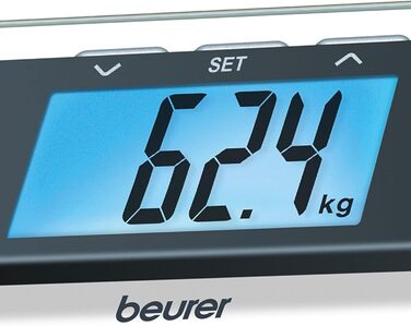 Діагностичні ваги Beurer BF 220 зі скляною платформою, великим LCD-дисплеєм, вантажопідйомність до 180 кг