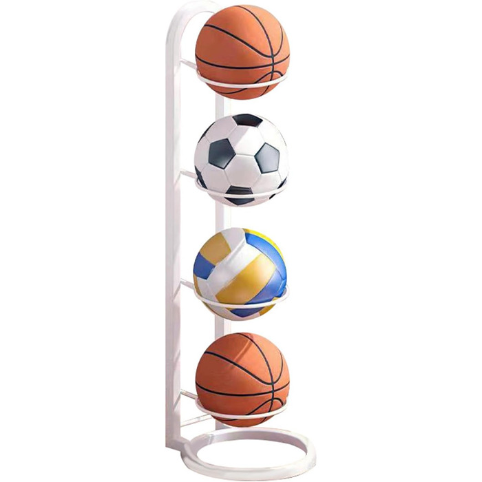 Стеллаж для м'ячів: футбольний, баскетбольний, волейбольний, багатоярусний, розбірний. Зберігання м'ячів (білий)