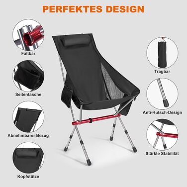 Складний туристичний стільчик Jianyana для відпочинку на природі: риболовля, пляж, сад. Максимальне навантаження 150 кг.