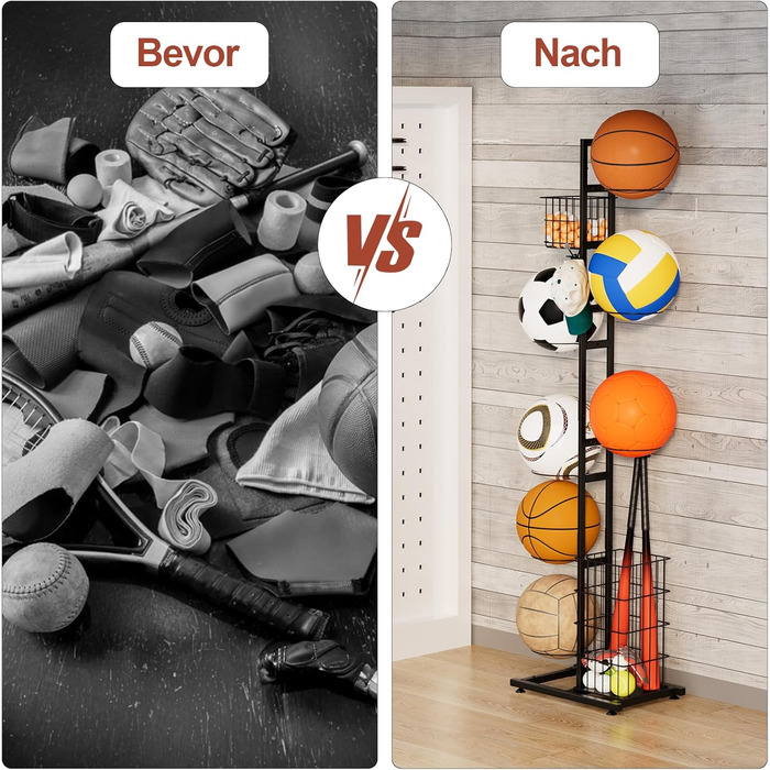 Металевий органайзер для м'ячів: підставка для баскетбольного та футбольного м'яча, полиці для зберігання, для дітей, в приміщенні