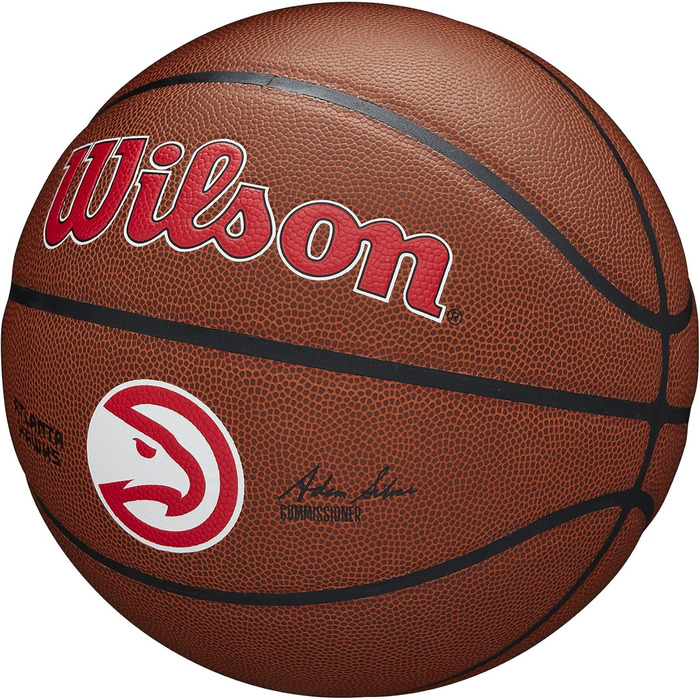 Баскетбольний м'яч Wilson TEAM ALLIANCE Atlanta Hawks, розмір 7, для залу та вулиці, синтетична шкіра