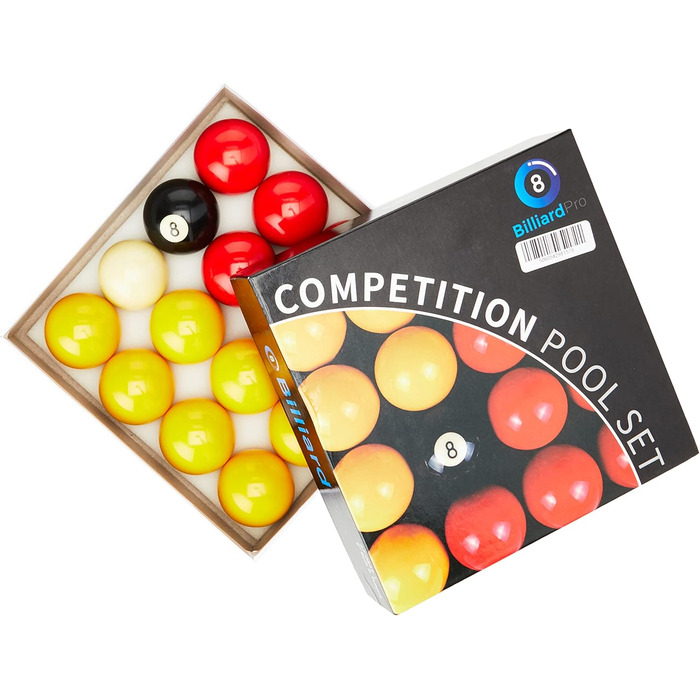 Набір більярдних куль Billiard Pro, 2 дюйми, червоні та жовті, універсальні